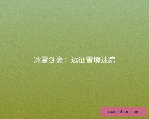 冰雪剑豪：远征雪境迷踪